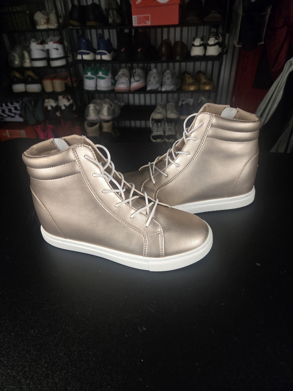 Fuego Unisex Champagne Dance High Top Sneakers Size Mens 5.5 Women's 6.5 - Picture 2 of 10